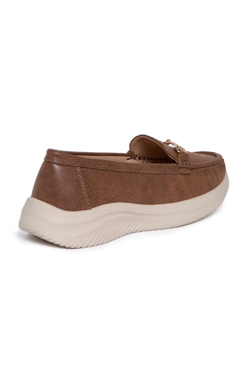 Geoomnii BROWN Geoomnii Closed Flat Shoes for Women – Comfortable Slip-On Ballet Flats for Office, Daily Wear & Casual Use for Women | Best Price UAE